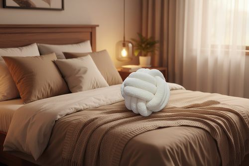  Knotted Yarn Ball Throw Pillow 