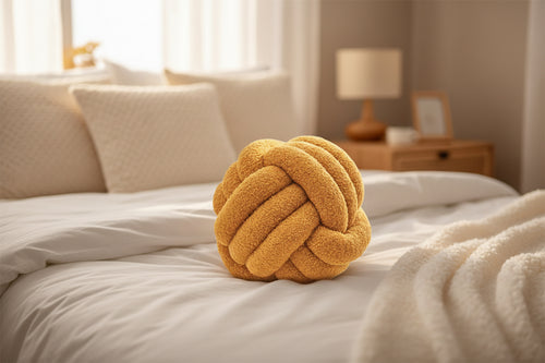  Knotted Yarn Ball Throw Pillow 